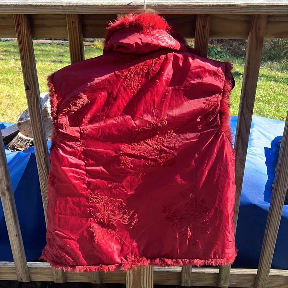 Red Down Reversible Vest - image 2